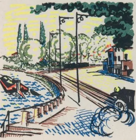 插图书 Laboureur - Promenade avec Gabrielle. Texte et images lithographiés en couleurs par Jean Giraudoux et Jean-Emile Laboureur.