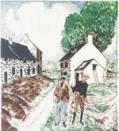 石版画 Laboureur - Retour de chasse (1927)