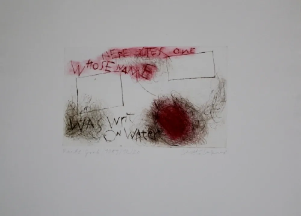 干刻版画 Lakner - Keats Grab / Keats' Grave