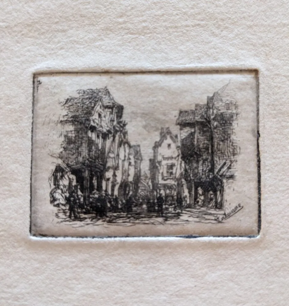 版画 Lalanne - Village