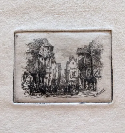 版画 Lalanne - Village