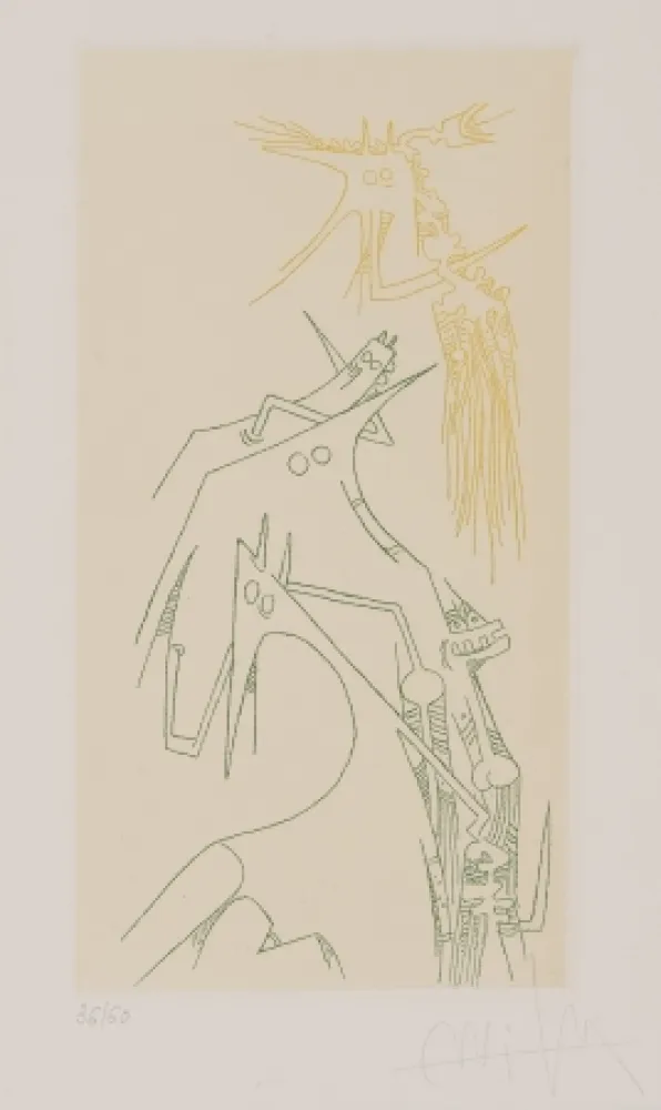 版画 Lam - Composición Surrealista