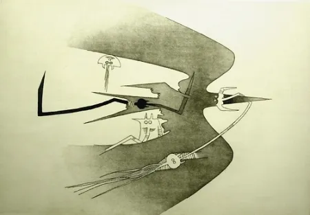 蚀刻飞尘法 Lam - Des hommes- oiseaux, des nageurs-courbes