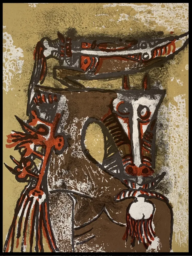 石版画 Lam - Double personnages 