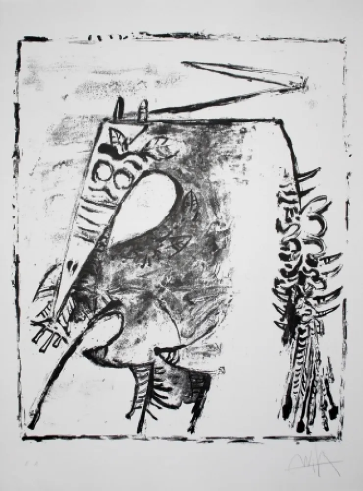 石版画 Lam - Figure blanche et noire (White and Black Figure)