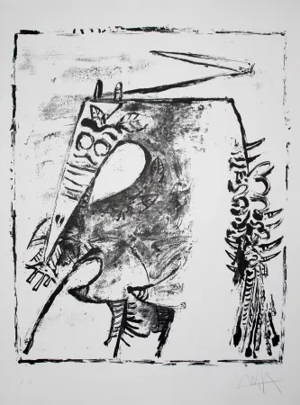 石版画 Lam - Figure blanche et noire (White and Black Figure)