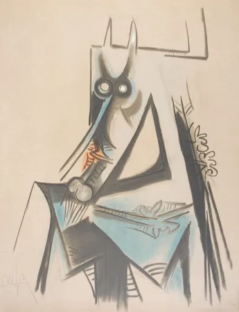 石版画 Lam - Les vaches sont maigres en Haïti