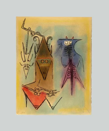 石版画 Lam - Pleni Luna - Démons familiers