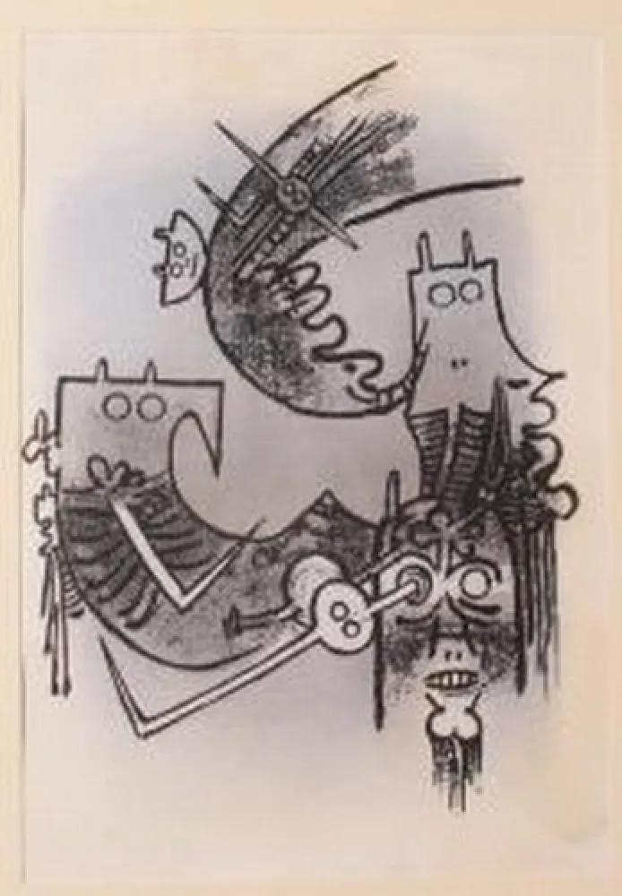 石版画 Lam - SENZA TITOLO