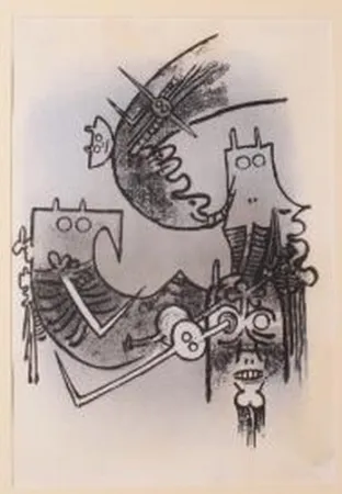 石版画 Lam - SENZA TITOLO