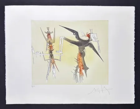 版画 Lam - Wifredo Lam (1902 - 1982) - Untitled - Aquatint etching on Arches paper - 1979