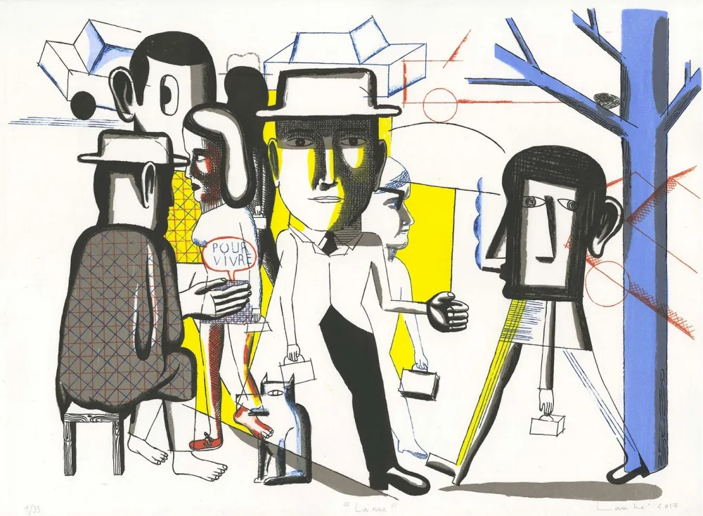 石版画 Lambé - La Rue