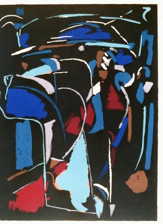 石版画 Lanskoy - Composition noir 3