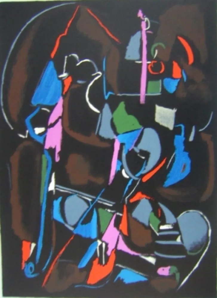 石版画 Lanskoy - Composition noir 4