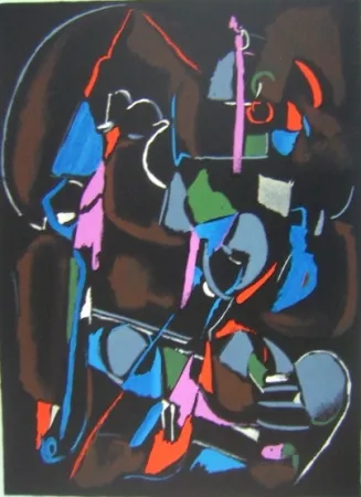 石版画 Lanskoy - Composition noir 4