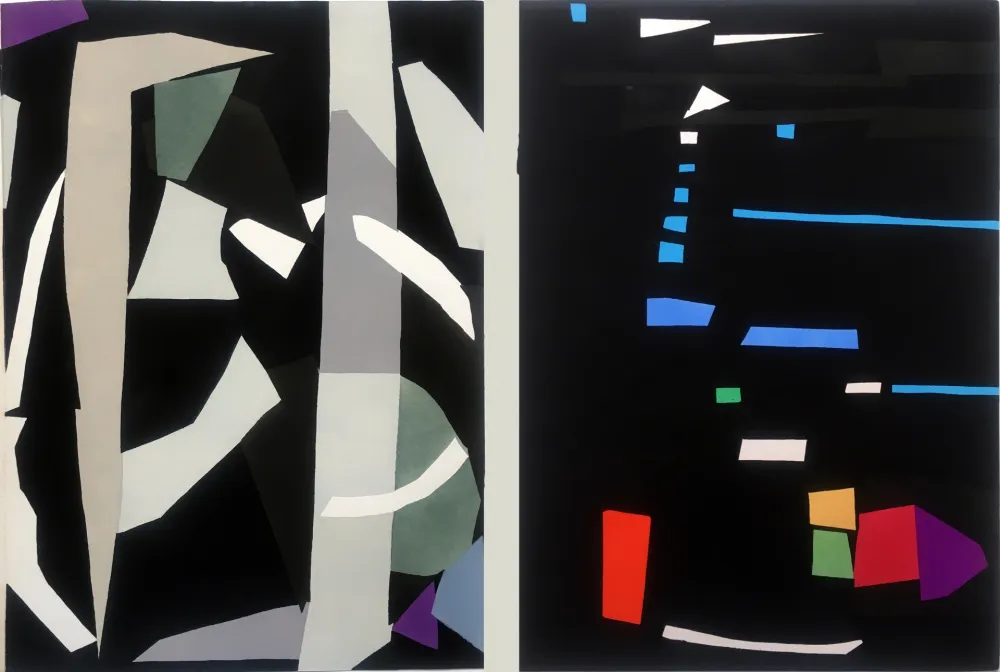 镂版印刷 Lanskoy - CORTÈGE. Pochoirs originaux n° 22 et n° 23 (1959)