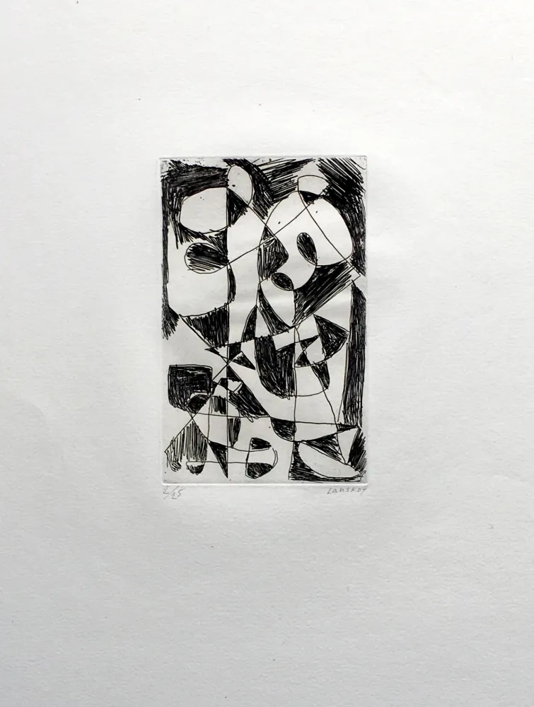 版画 Lanskoy - DÉDALE. Gravure pour l'affiche de Pierre Lecuire (1960)