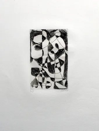 版画 Lanskoy - DÉDALE. Gravure pour l'affiche de Pierre Lecuire (1960)