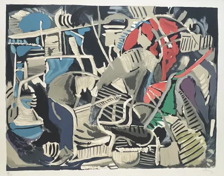 石版画 Lanskoy - Lithographie Composition abstraite, 1976