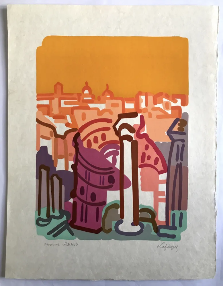 石版画 Lapicque - Le Colisée