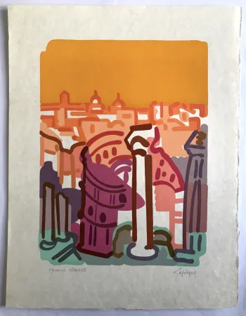 石版画 Lapicque - Le Colisée