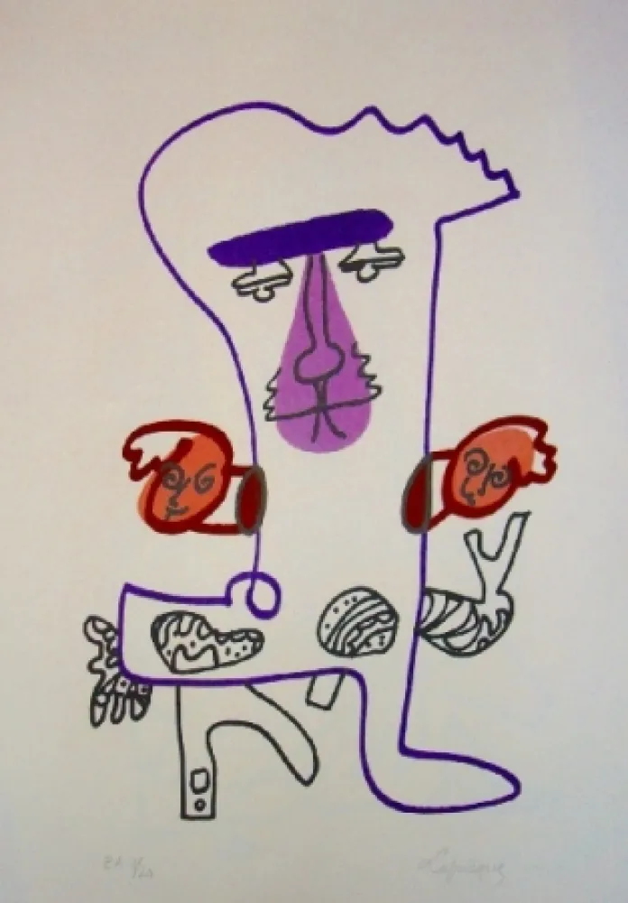 石版画 Lapicque - Partage de midi