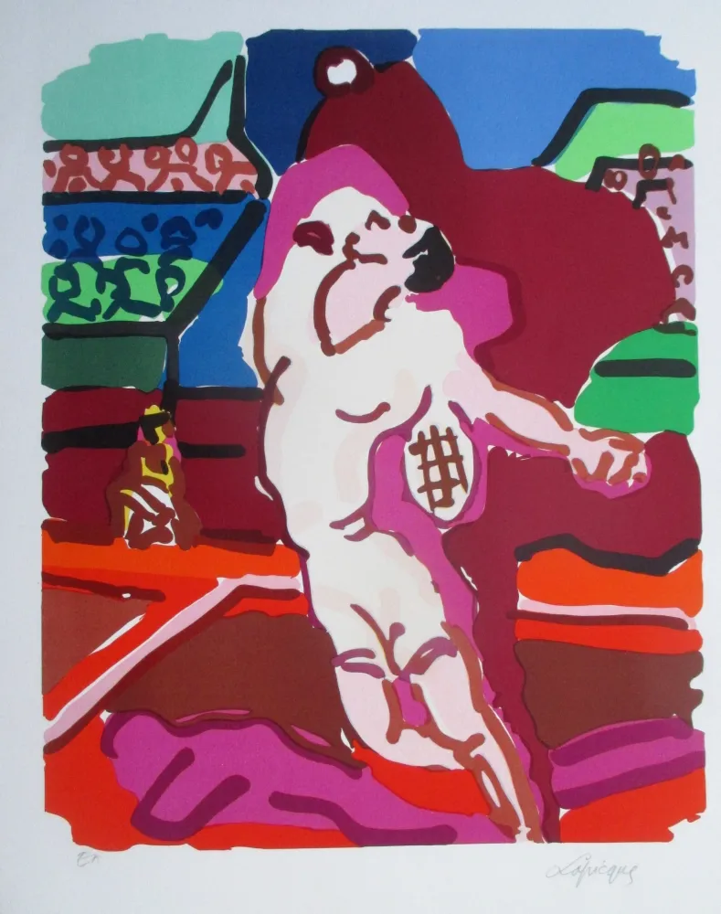 石版画 Lapicque - Tennis