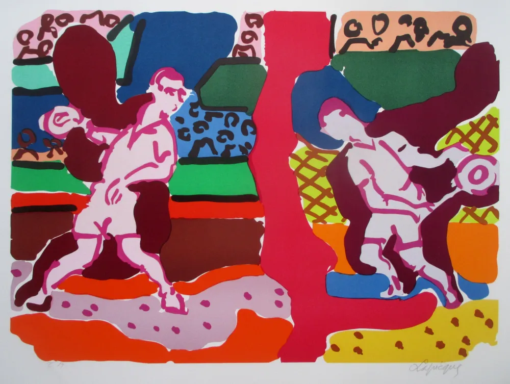 石版画 Lapicque - Tennis - Double