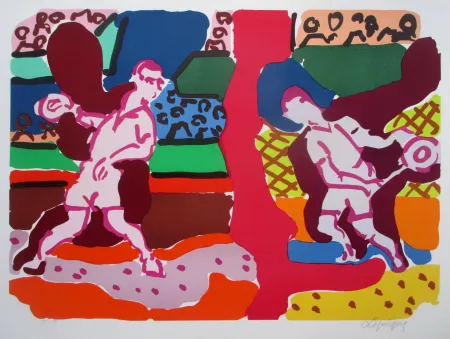 石版画 Lapicque - Tennis - Double