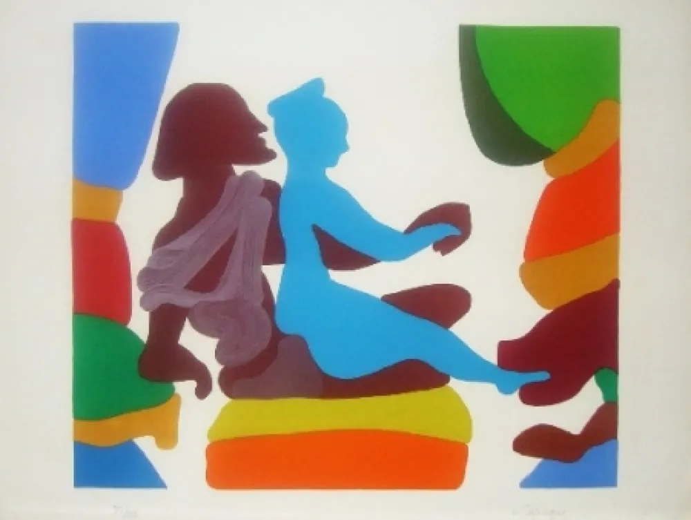 石版画 Lapicque - Tombeau étrusque