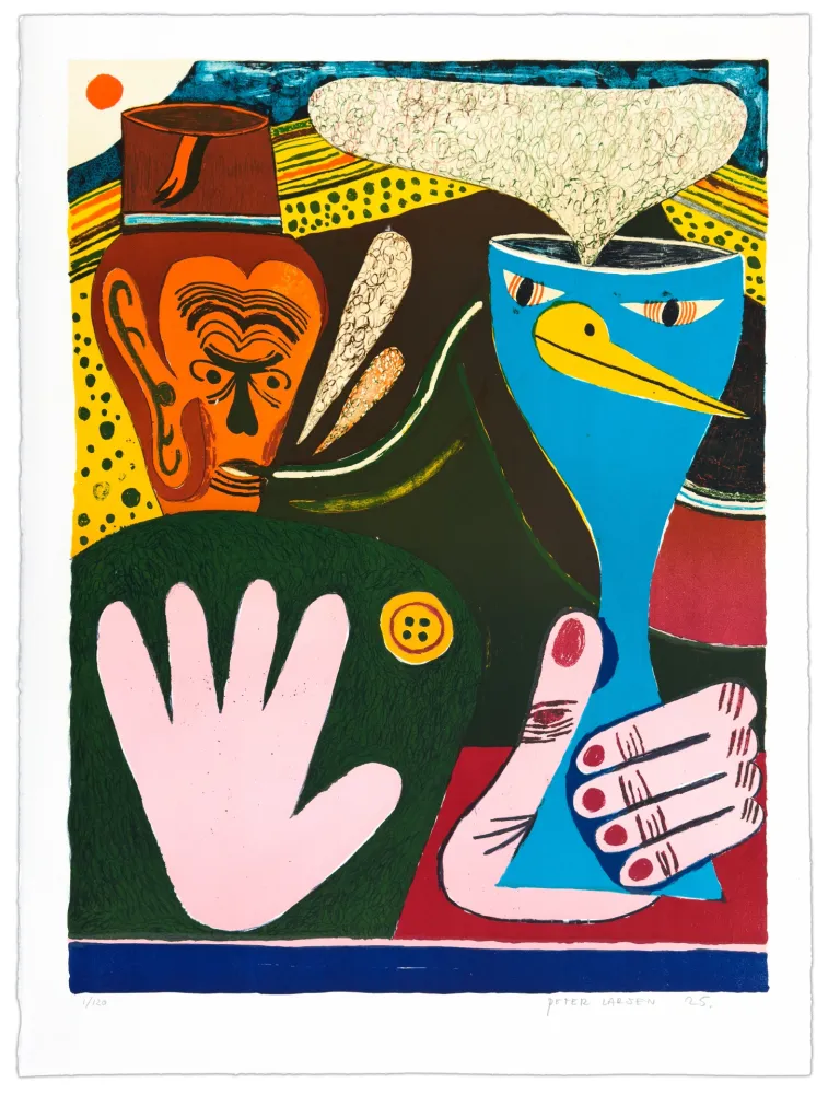 石版画 Larsen - La main