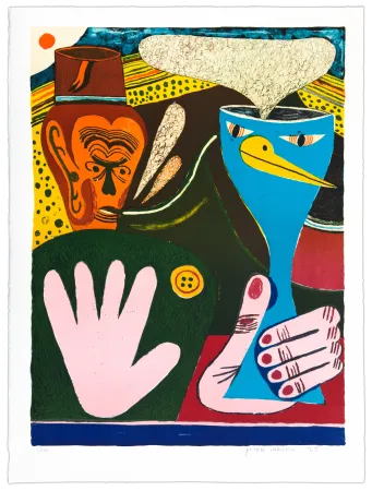 石版画 Larsen - La main