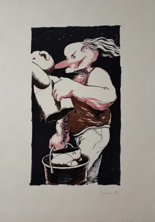 石版画 Larsen - The Assistant Helps Out