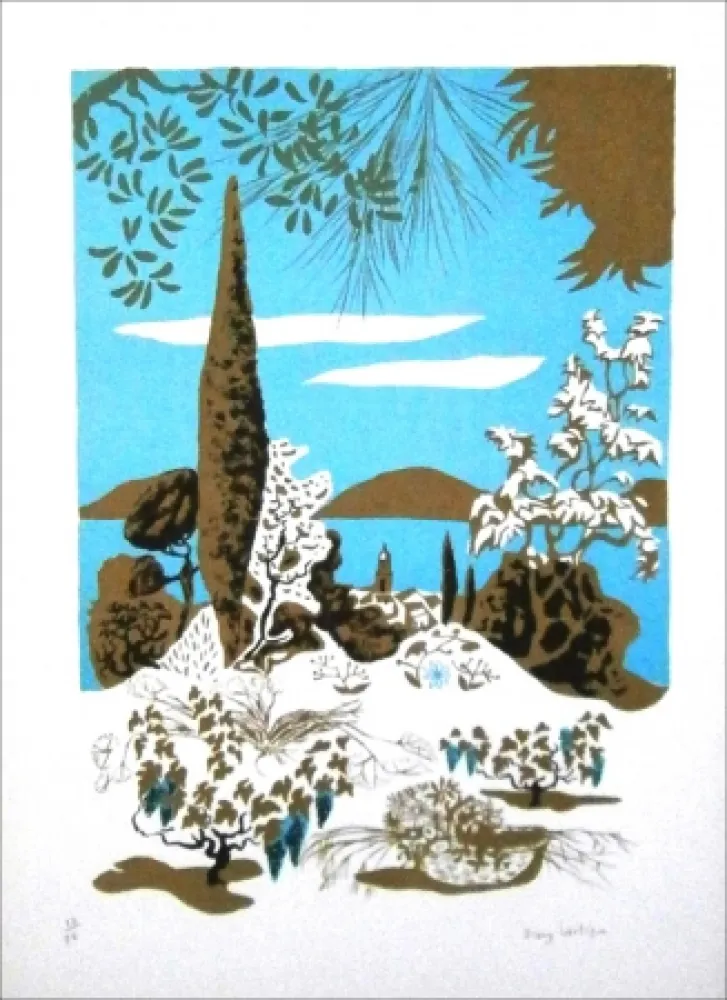 石版画 Lartigue - Saint-Tropez (paysage)