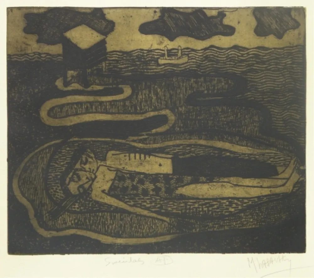 版画 Lasansky - Suicidas