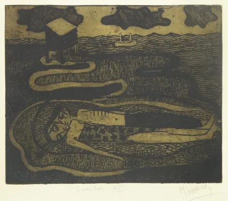 版画 Lasansky - Suicidas