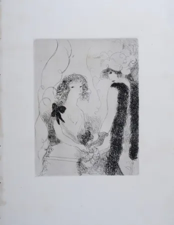 版画 Laurencin - Frivolités (ou La Marchande de rubans)