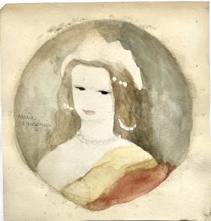 无技术 Laurencin - La jeune fille au collier, vers 1940