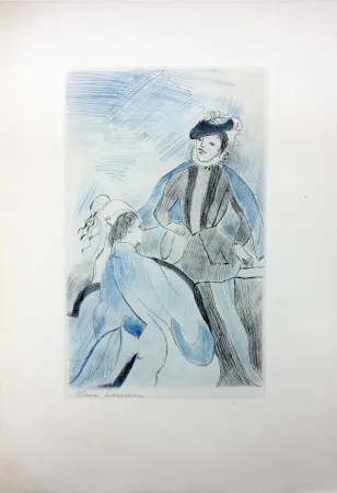 蚀刻版画 Laurencin - LA PRINCESSE DE CLÈVES (Pl. VIII signée au crayon). 1947