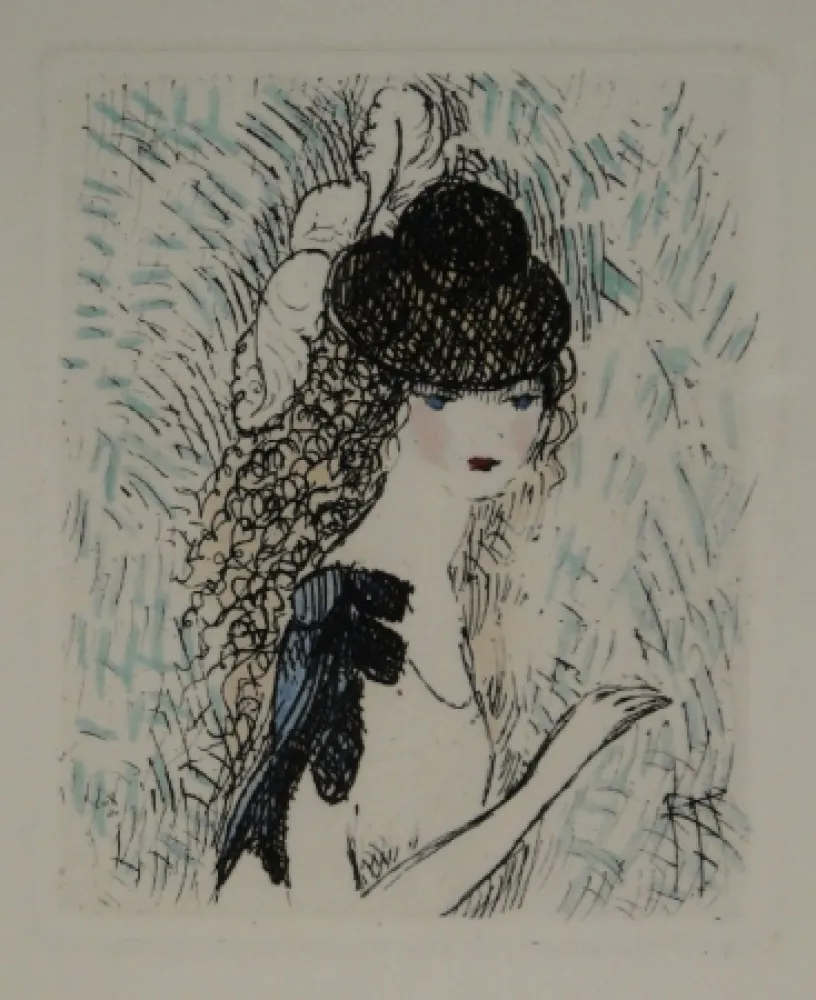 蚀刻飞尘法 Laurencin - Le chapeau sur les yeux