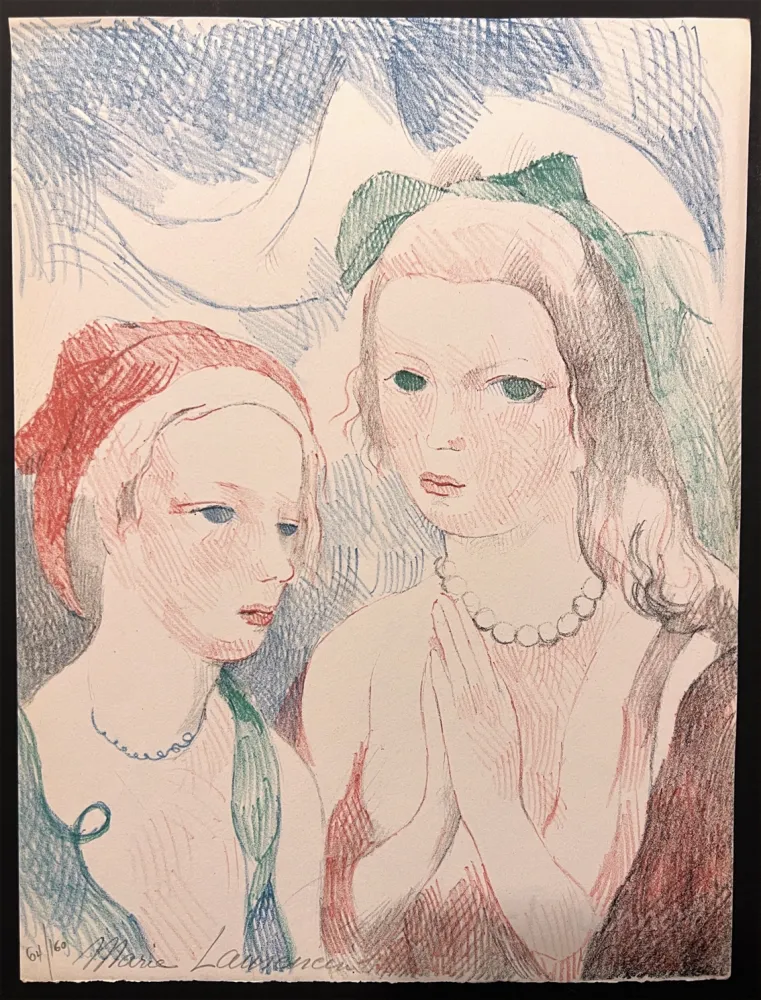 石版画 Laurencin - LES DEUX AMIES. Lithographie originale signée pour 