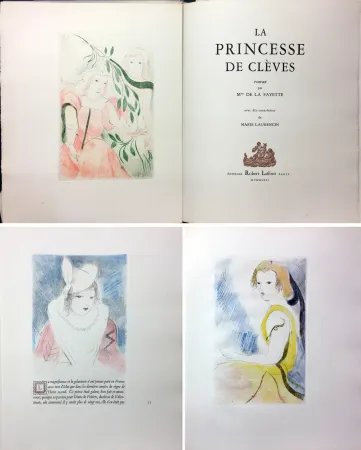 插图书 Laurencin - Mme de Lafayette : LA PRINCESSE DE CLÈVES. 10 gravures originales en couleurs de Marie Laurencin (1947) ‎ 