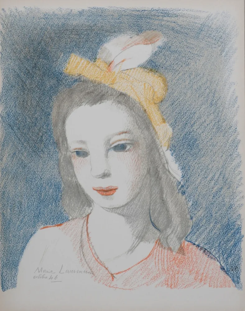 石版画 Laurencin - Portrait de jeune femme