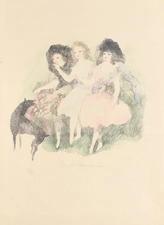 石版画 Laurencin - Promenade (Les Soeurs Brontë filles du vent)