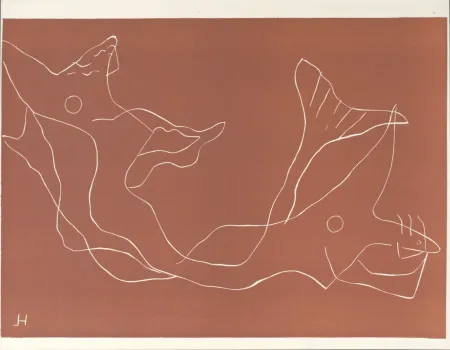 油毡版画 Laurens - Deux sirènes, 1959