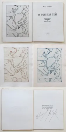 插图书 Laurens - Paul Éluard : La Dernière Nuit. Avec un frontispice gravé par Henri Laurens (1942).