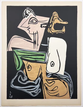 石版画 Le Corbusier - CHAIR. (Le Poème de l'angle droit, 1955). Planche 12 (C4)