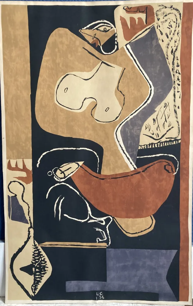 石版画 Le Corbusier - Femme à la main levée, 1954