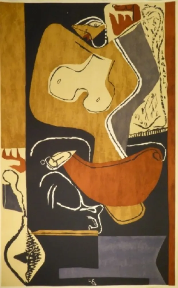石版画 Le Corbusier - Femme à la main levée