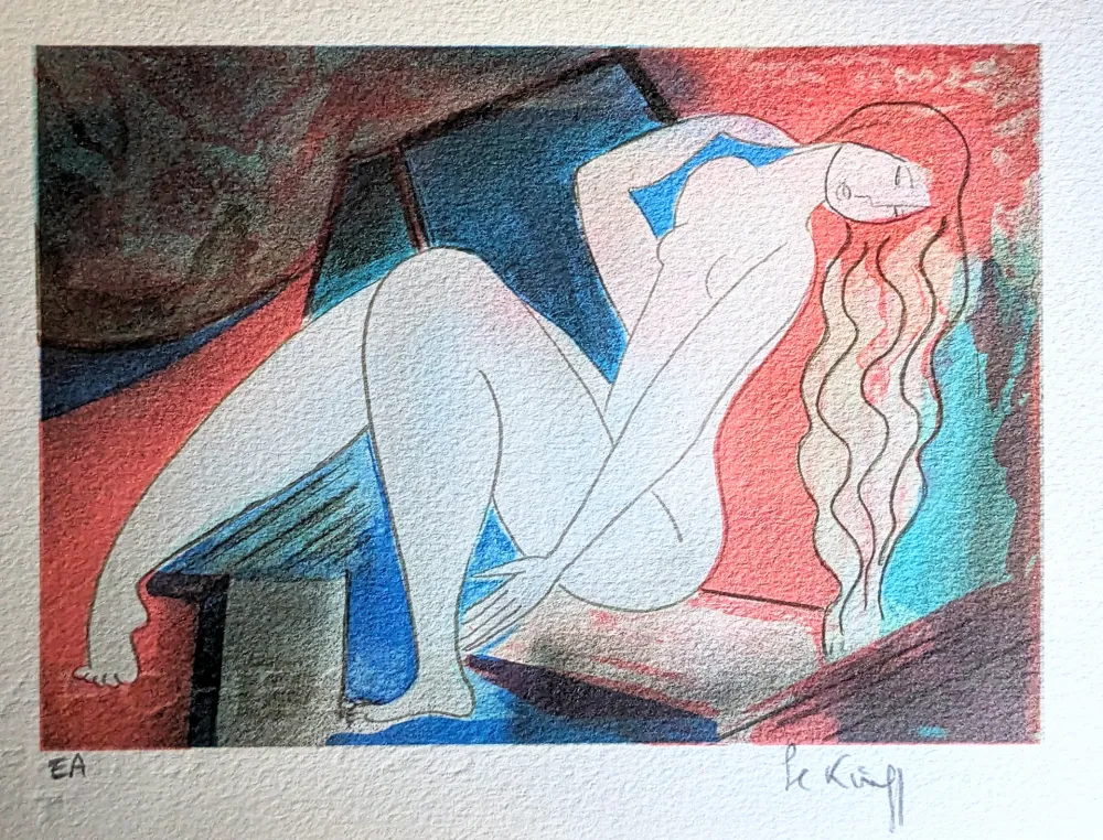 石版画 Le Kinff - Nude, Lithograph in colours on Arches paper EA/Artist proof
